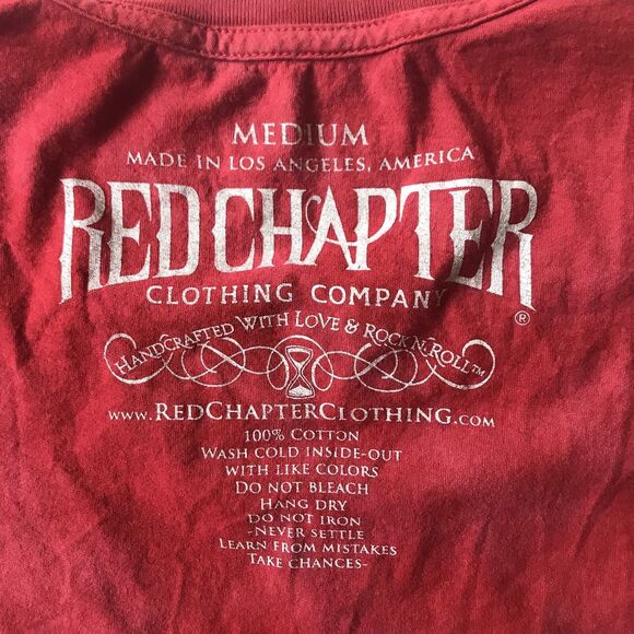 Red Chapter Ambigram T-shirt Mark Palmer Motherchurch Skater VNeck M Los Angeles - Picture 2 of 9